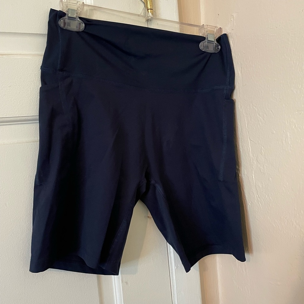 Women's Navy High-Rise Pocket Bike Shorts